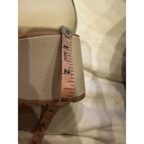 Dolce Vita Hilde Women’s Ankle Boots Ivory Leather Wedge Platform Size 9.5 NWOB - Picture 8 of 9